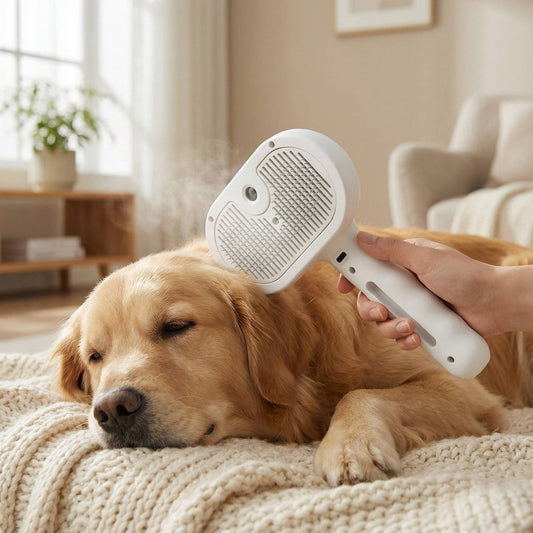 PetMignon SteamBrush™ – Brosse Vapeur 3-en-1 pour Chiens & Chats